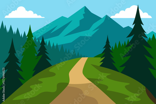 hiking trail leading into-dense alpine  fores