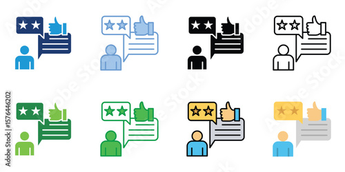 Consumer Reviews Icons Set Vector Multiple Style Collection