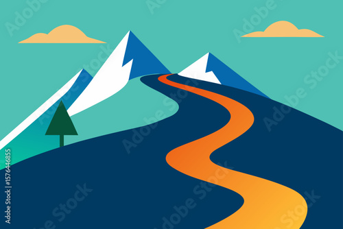 scenic drive winding toward mountain pass