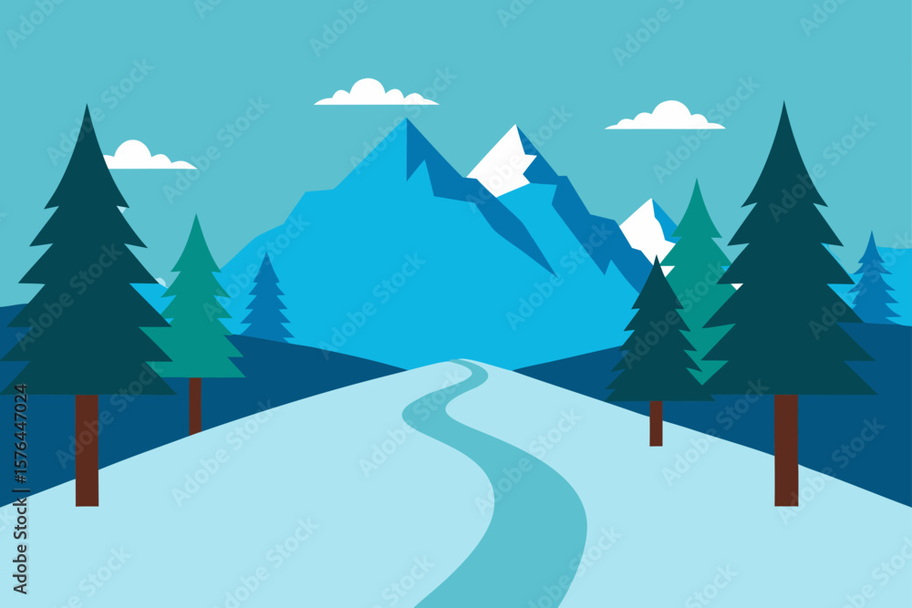 Fototapeta premium winter landscape with trees