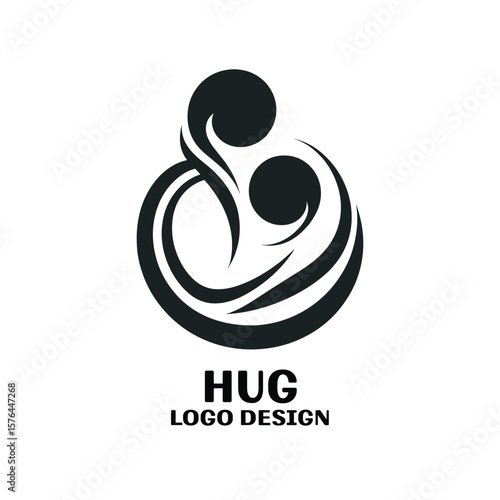 Hug Vector Logo Design 