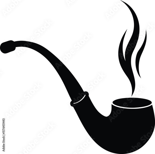 Smoking pipe icon silhouette vector illustration
