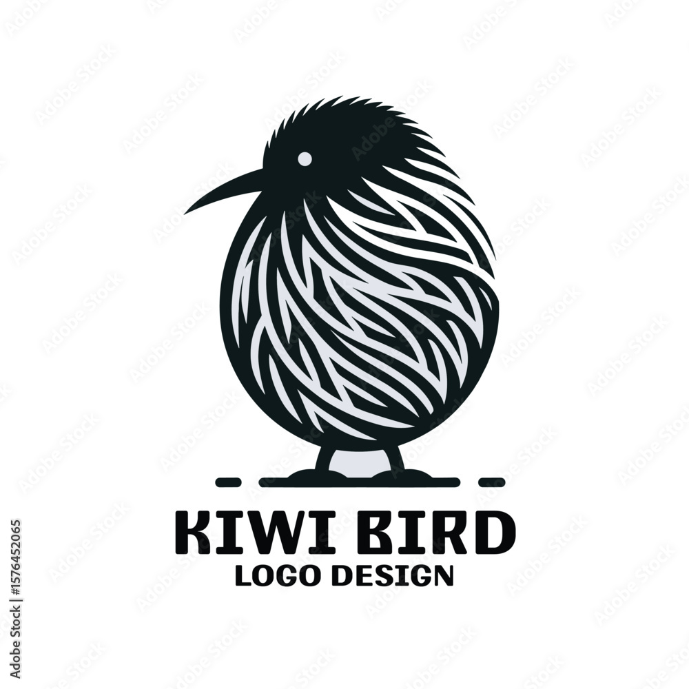 Obraz premium Kiwi Bird Vector Logo Design 