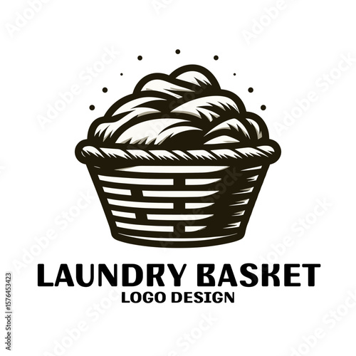Laundry Basket Vector Logo Design 