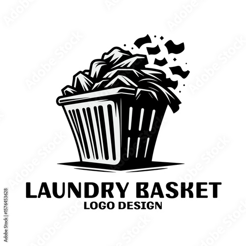 Laundry Basket Vector Logo Design 