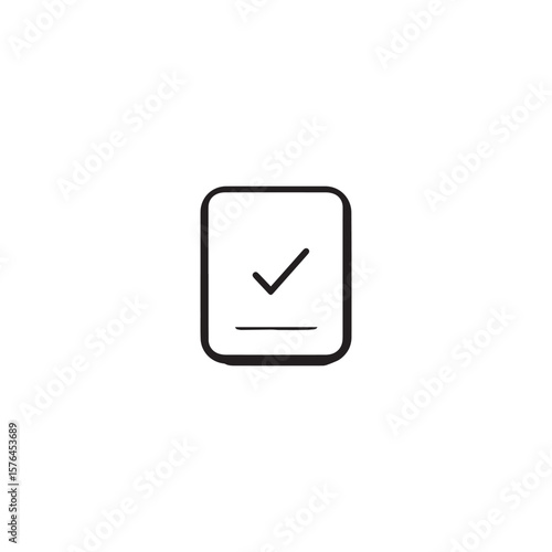 Free Download Black outlined form with checkmark icon on a clean white background - GFXLoad