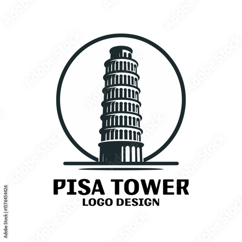 Pisa Tower Vector Logo Design 