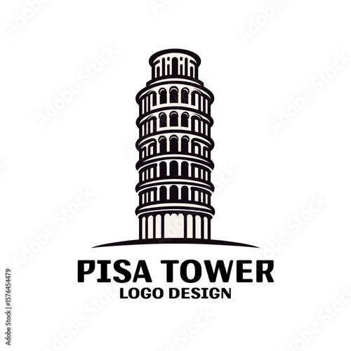 Pisa Tower Vector Logo Design 