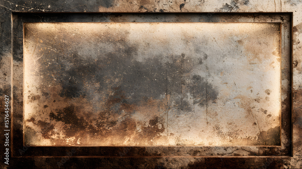 Fototapeta premium Retro light box frame border with 16:9 aspect ratio, for web, presentation, thumbnail, cut out,png isolated on transparent background.