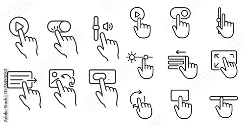 Set of icons for a computer mouse, including a left click, right click, and scroll