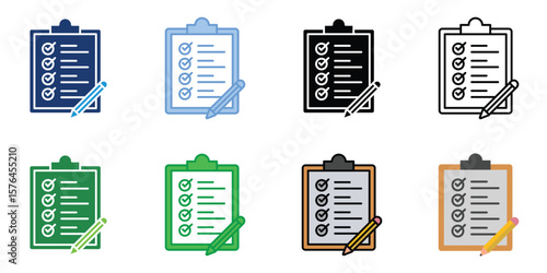 Evaluation Icons Set Vector Multiple Style Collection