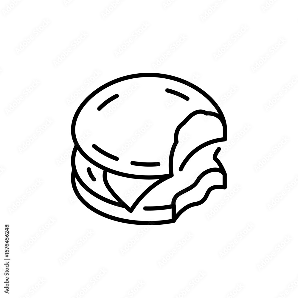 Fototapeta premium Bitten Burger icon. Simple Bitten Burger icon for social media, app and web design. Vector illustration
