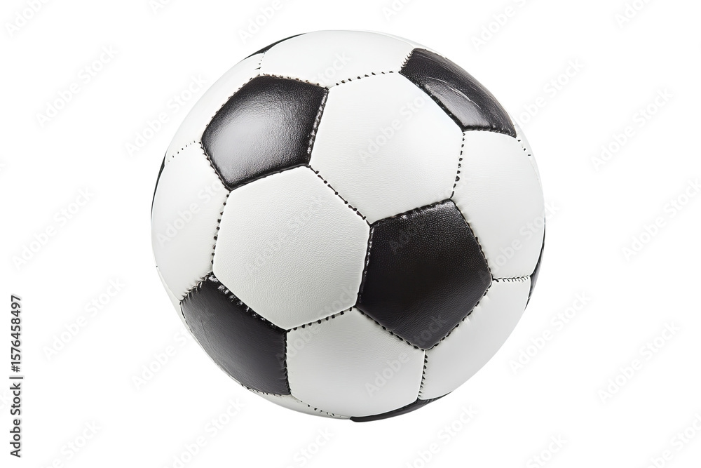 Fototapeta premium Soccer ball on a white isolated white isolated on a transparent background in PNG format.