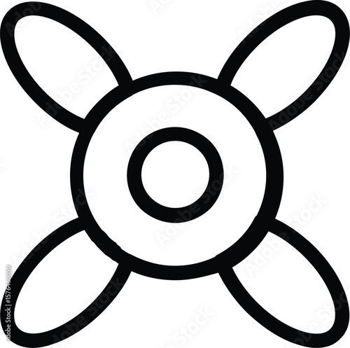 Propeller Icon Representing Aviation, Mechanics, and Rotation