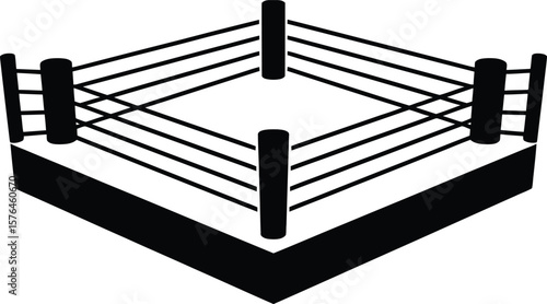 Black and white wrestling ring graphic