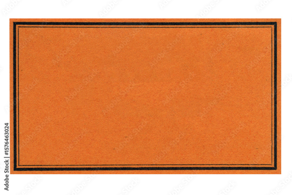 Fototapeta premium Blank Vintage Apothecary Label with Orange Background and Black Border – Antique Paper Ephemera