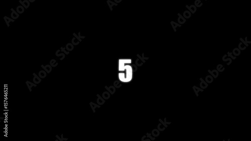 10 seconds vintage film countdown, with vignette faded black background. Old style video countdown counter with rounded corners for 10 to 0 on a black background. 