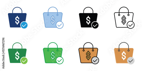 Purchase Icons Set Vector Multiple Style Collection