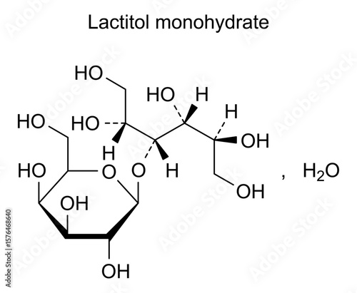 Chemical structure of lactitol monohydrate, drug substance