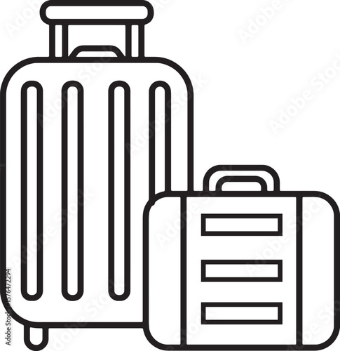 Double Suitcase Icon Travel Bags for Vacation and Business Trips