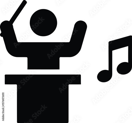 Music Conductor Icon – Artistic Direction Silhouette