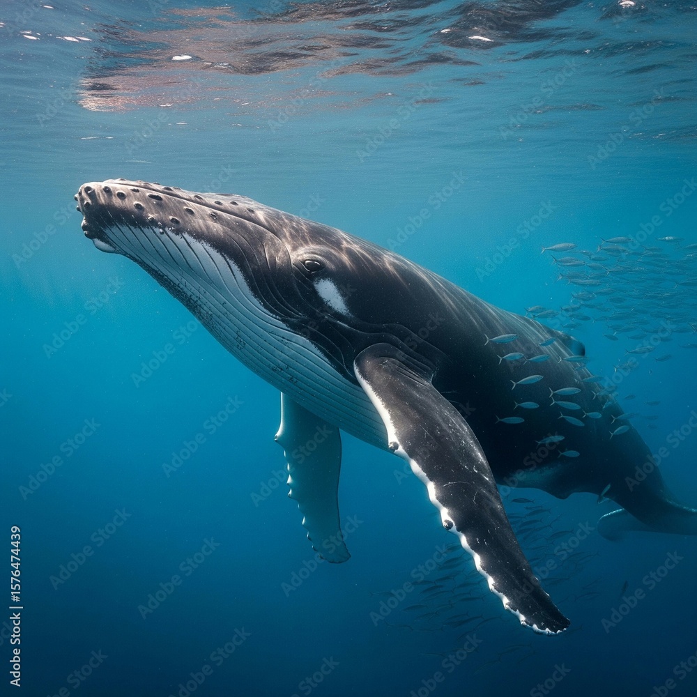 Naklejka premium whale in the sea