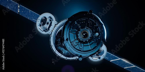 satellite dish on blue background generated by mid journey 