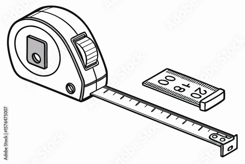 Measuring with Precision A Detailed Look at a Classic Tape Measure Tool Illustration