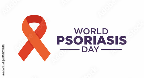 A symbolic illustration for World Psoriasis Day with a ribbon.