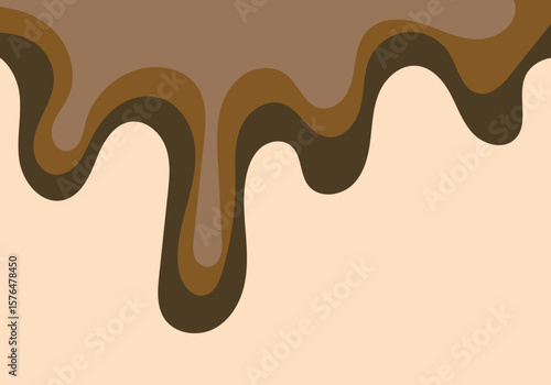 Fondo de chocolate derritiéndose en fondo naranja claro