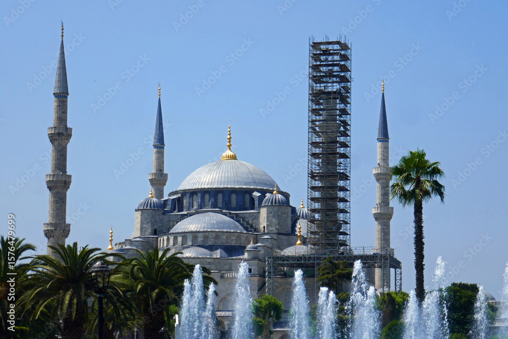 Naklejka premium Sultan-Ahmed-Moschee in Istanbul, Türkei
