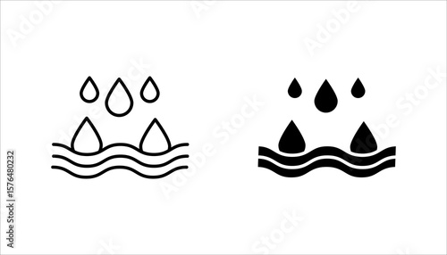 Absorption, absorb water icon set. vector illustration, pictogram isolated on white background. color editable