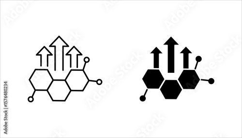 Human growth hormone, HGH line icon set. vector illustration, pictogram isolated on white background. color editable
