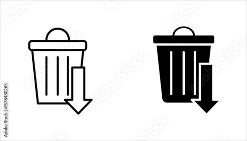 Reduce waste icon set. vector illustration, pictogram isolated on white background. color editable
