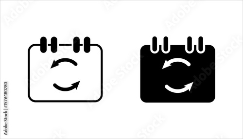 monthly subscription auto-renewal icon set. vector illustration, pictogram isolated on white background. color editable
