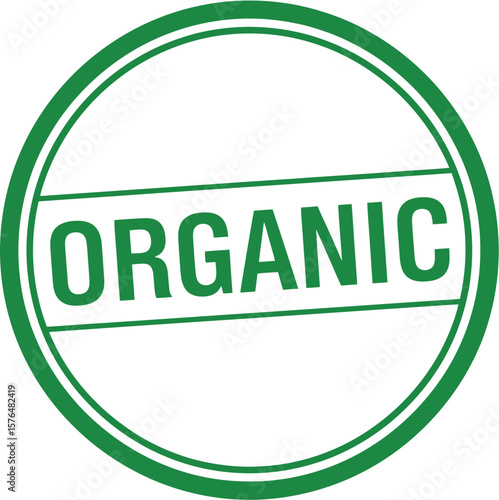 Organic Label Design Eco-Friendly Green Circle Icon for Healthy Food and Sustainable Agriculture Promotion [B1.eps]