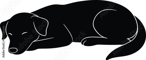 sleeping dog silhouette vector icon