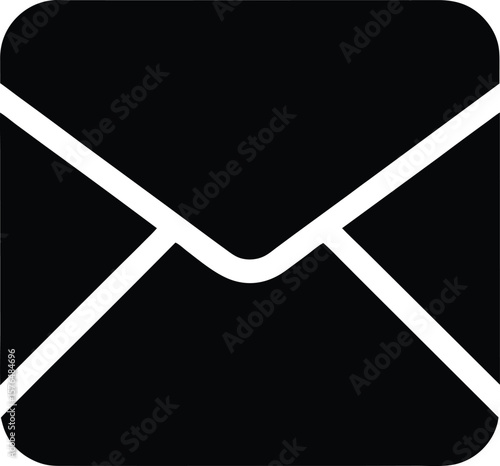 black envelope icon silhouette closed flap