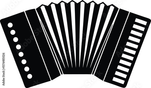 accordion musical instrument silhouette vector illustration