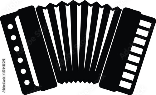 accordion musical instrument silhouette vector icon