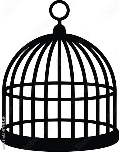 bird cage silhouette vector