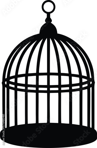 bird cage silhouette vector illustration