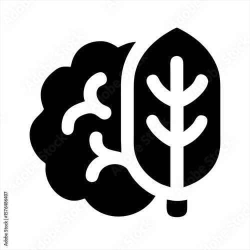Lettuce leaf and spinach leaf vegetable silhouette vector illustration