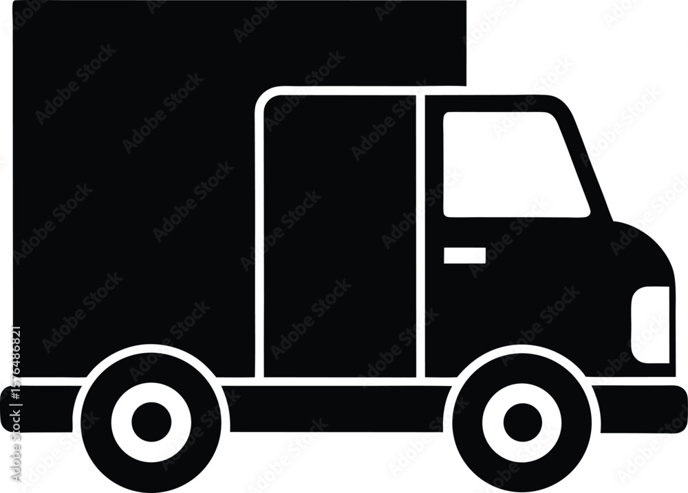 black delivery truck icon silhouette wheels black delivery truck icon silhouette wheels