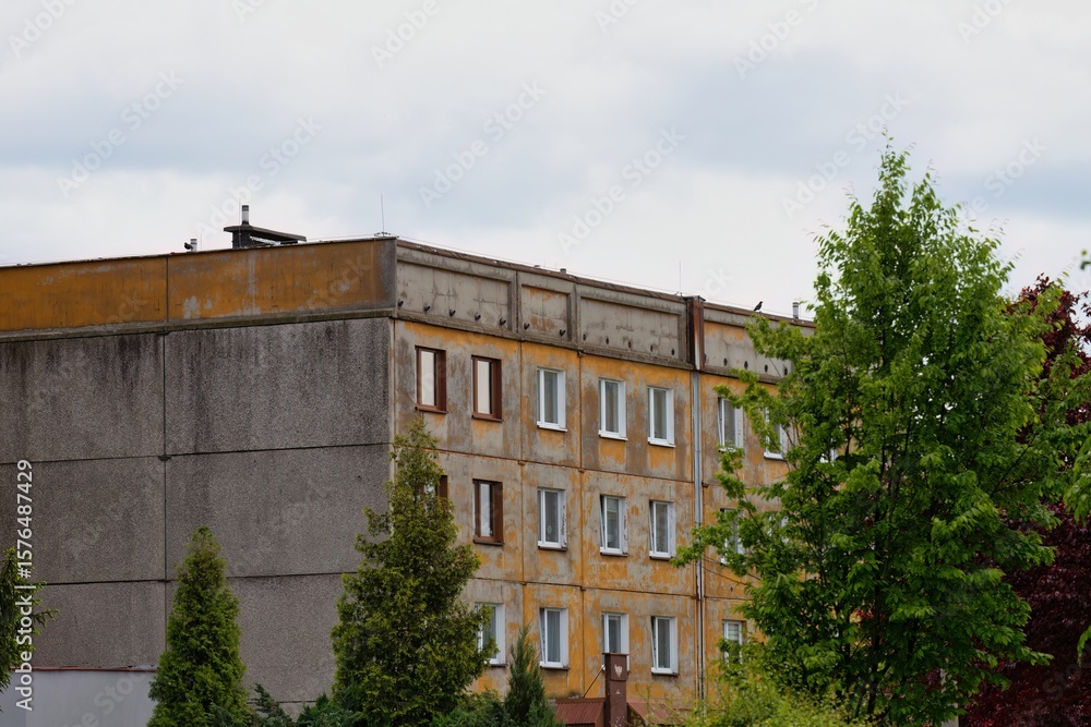 Fototapeta premium old communist building in the city in Sosnowiec - Silesia - Poland