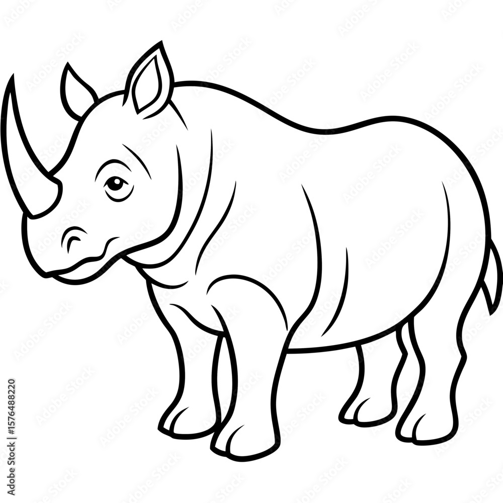 Fototapeta premium vector illustration of rhino