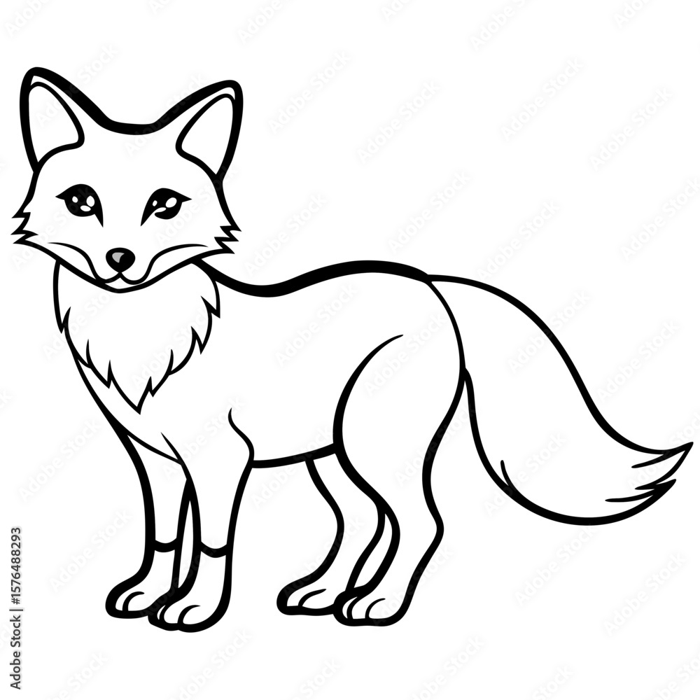 Obraz premium vector illustration of a fox