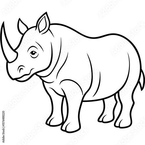 vector illustration of rhino