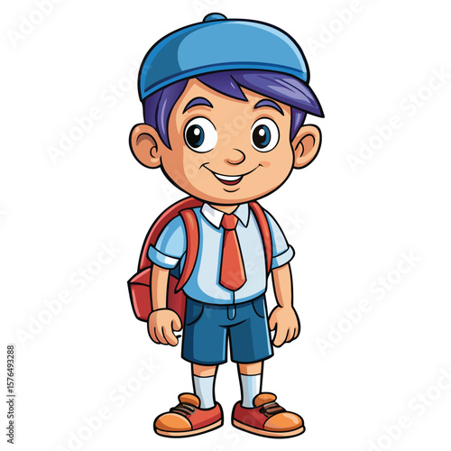 Cartoon boy in school uniform (2)