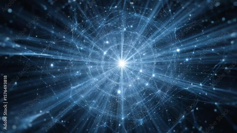 Abstract network radiating from a central point Abstract network radiating from a central point